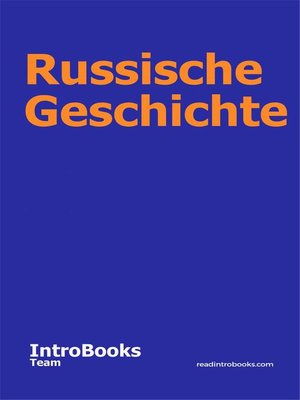 cover image of Russische Geschichte